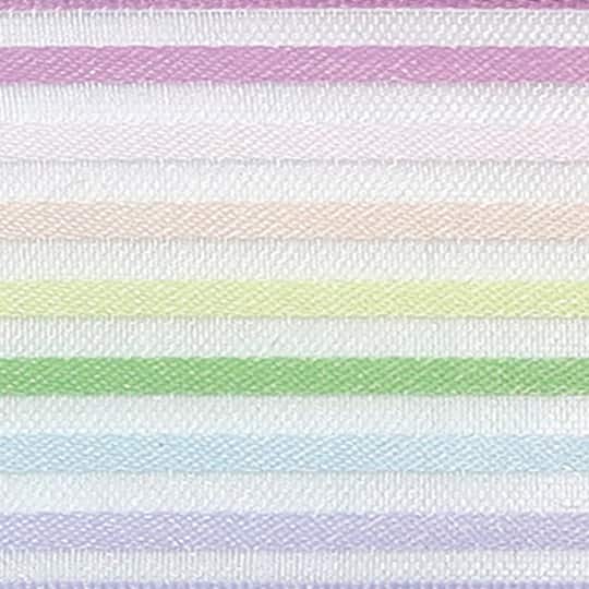 1.5" x 3yd. Pastel Rainbow Striped Wired Sheer Ribbon by Celebrate It™ 360°™
